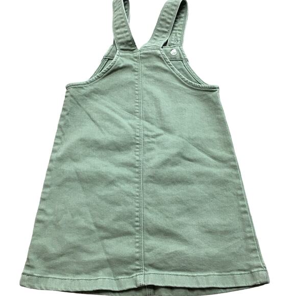Old Navy Toddler Girls Overall Jumper Dress Green Cotton Spandex 5T - Picture 2 of 5